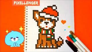 How to draw a Dog in a Hat by cells Simple drawings Pixel Art
