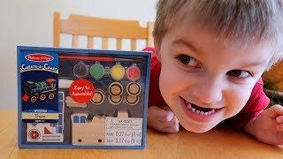 CLARK PAINTS HIS OWN WOODEN TRAIN!