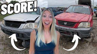 Rebuilding our $500 1st Gen Honda CRV with JUNKYARD parts - SCORE 3 Abandoned CRV's Pt.4