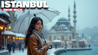 Istanbul, TURKEY 4K Walking Tour- Heavy Snowy Winter Day Walk from Vezneciler to Yenikapı