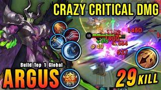 29 Kills!! One Shot Build Argus Crazy Critical Damage!! - Build Top 1 Global Argus ~ MLBB