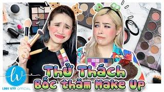 Thử Thách Bốc Thăm Make Up - Mắt Xanh Má Đỏ Môi Hồng Cánh Sen I Linh Vyy Official