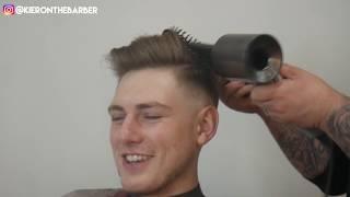 SKIN FADE SIDE PART POMPADOUR || BARBER HAIRCUT TUTORIAL || KIERON THE BARBER