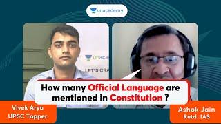 IAS Vivek Arya UPSC Interview | How many official language are mentioned in Constitution ? #shorts