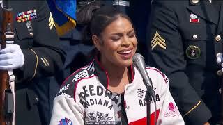 @JordinSparks performs the National Anthem at the #indy500