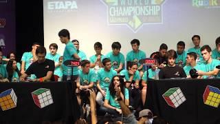 Feliks Zemdegs vs. Mats Valk - Rubik's Cube World Championship 2015 at São Paulo Top 2 Final (3x3)