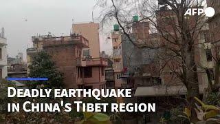 Powerful tremors shake Nepal's capital as quake kills 95 in China's Tibet region | AFP