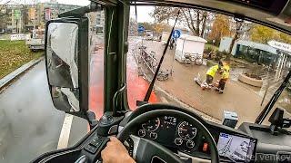 POV truck Driving MAN TGX 470 Mannheim  Germany  