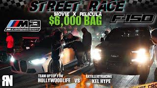 SUPERCHARGED F150 VS FBO BMW G80 M3 street race HE ALMOST LOST CONTROL 