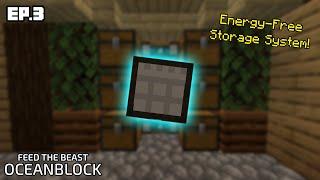 FTB Oceanblock [Ep.3] Energy-Free Storage System