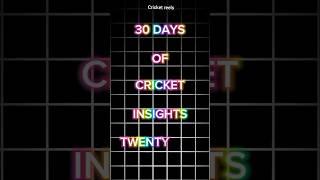 (DAY 22) 30 Days Of cricket insights #shorts #cricket