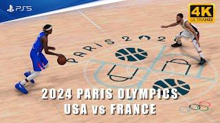 2024 Paris Olympics - USA vs France - LeBron James Stephen Curry - NBA 2K24 [PS5 4K60]