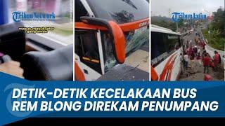 DIREKAM PENUMPANG! Detik-detik Kecelakaan Bus Rem Blong di Kertek Wonosobo