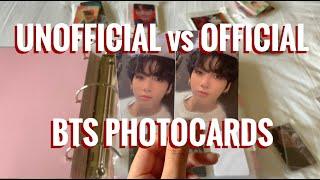 unofficial vs. official bts photocards | hyyh, ynwa, ly, mots!