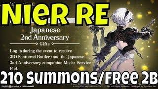 Nier Reincarnation - Japanese 2nd Anniversary/210 Free Summons/Free 2Bootay