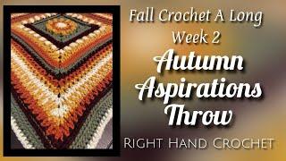 FALL Crochet A Long WEEK 2: “The Autumn Aspirations Throw” (Right Hand Crochet)