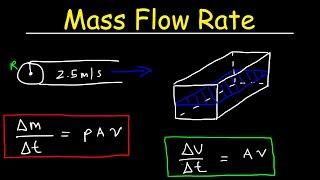 Volume Flow Rate & Mass Flow Rate - Fluid Dynamics Physics Problems