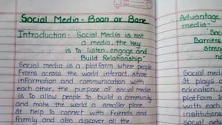 Essay on Social Media-  Boon or Bane for students| Advantage or disadvantage of Social media| Essay