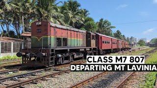 Sri Lanka Railways Class M7 807 departing Mount Lavinia to Aluthgama