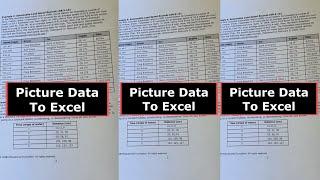 Data from an image into Excel in Seconds: No manual excel data table