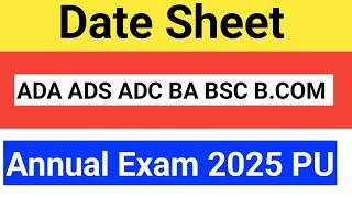 Date sheet BA BSC B.COM annual exam 2025 Punjab University