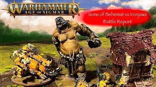 Warhammer: Age of Sigmar- Battle Report. Sons of Behemat VS Ironjawz