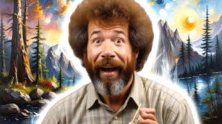  ＡＩ Bob Ross goes INSIDE his Painting 