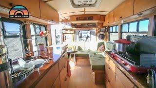 Shuttle Bus Tiny Home Conversion - Full Tour - Better Platform Than Sprinter Van?