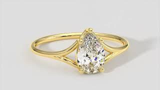 Precious Pear Shape Solitaire Engagement Ring In 18k Yellow Gold - Australian Diamond Network