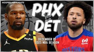 Phoenix Suns vs Detroit Pistons Full Game Highlights | Dec 21 | 2025 NBA Season