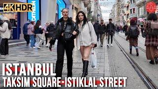 Istanbul Turkey 2024 City Center Taksim Square Istiklal Street Walking Tour 4k HDR