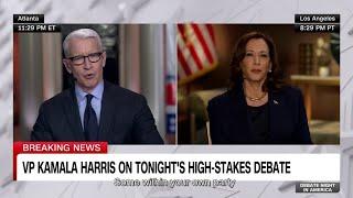 CNN's Anderson Cooper challenges Kamala Harris on Biden's debate performance