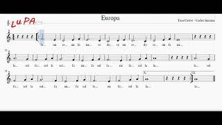 Europa (Carlos Santana) - Flauto dolce - Note - Spartito - Karaoke - Instrumental - Canto
