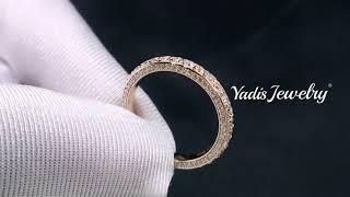 Full Moissanite Diamond 14K Rose Gold Jewelry Engagement Wedding Ring  by Yadis Jewelry