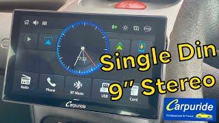 Apple CarPlay/Android Auto Single Din 9” Touch Screen Stereo, Installation & Review Carpuride YT09