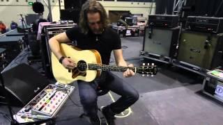 Skin & the Gibson Acoustic J-35 on candid camera before a show.