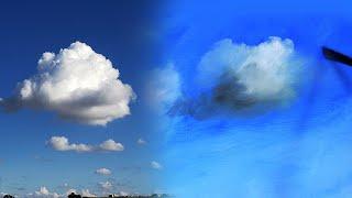 Painting Beautiful Clouds Quickly with Oils or Acylics