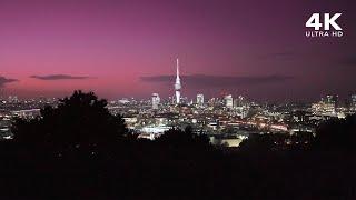 Auckland City Lights View from Mount Eden | 3 HOURS Distant City, Nature Sounds for Sleep | 4K ASMR