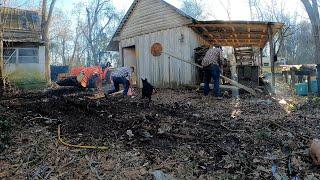 MEGA TRASH CLEAN UP ON ABANDONED FARM 140 YEAR OLD FARM | BYRD FARM HOUSE CLEAN UP