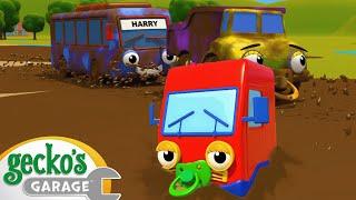 10 Muddy Trucks | Baby Truck | Gecko's Garage | Kids Songs