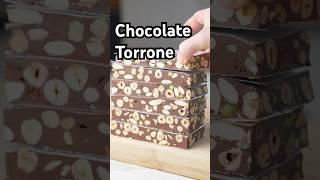 Homemade chocolate Torrone (Nougat) - Full recipe on my website  #dessert #recipe #pastry