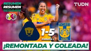 Resumen y goles | Pumas 1-5 Tigres | Liga Mx Femenil - CL2024 J2 | TUDN