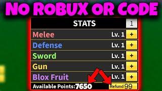 How to get FREE STAT RESET - Location - Blox Fruits 2024