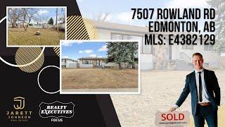 Development Opportunity in Forest Heights Edmonton AB | 7507 Rowland Rd NW | Jarett Johnson Realtor