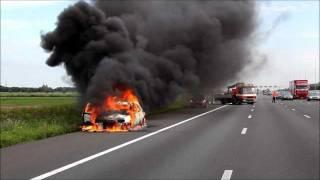 Autobrand op A2 bij Vinkeveen