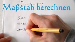 Maßstab berechnen und Maßstab umrechnen - Mathe Anleitung Maßstäbe rechnen Mathematik