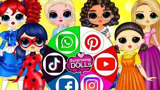 Ladybug, Elsa, Mirabel, Squid Game, Rapunzel & Poppy Social Network Dress - DIY Paper Dolls & Crafts