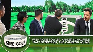 Skee-Golf with Rickie Fowler, Xander Schauffele, Matt Fitzpatrick and Cameron Young | Tonight Show