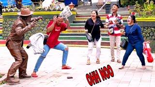 #cowboy_prank Funny reaction, just for Laughing, STATUE PRANK #funnyvideo #comedy