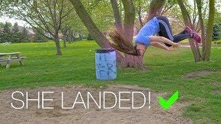 How Jaclyn Landed The Front Flip Her First Try (On Ground)